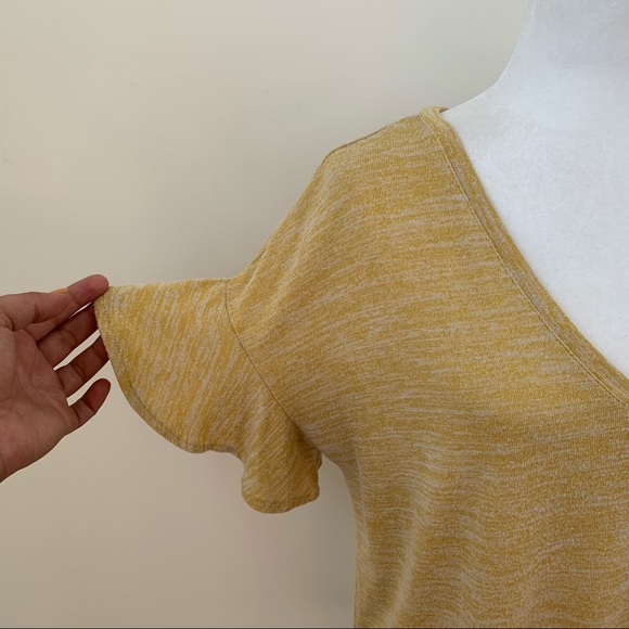 a new day Yellow Short Sleeve Baby Ruffle Tee - Picture 2 of 7